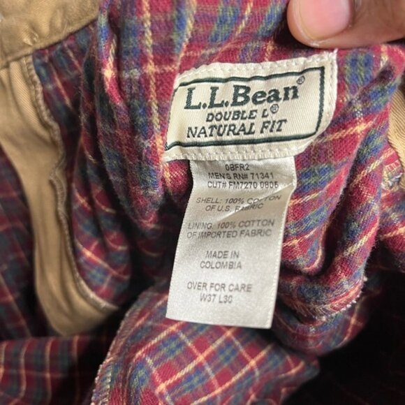 Vtg LL Bean Mens Pathfinder Flannel Lined Canvas Pants Beige Khaki Mens 37x30 - Picture 4 of 4